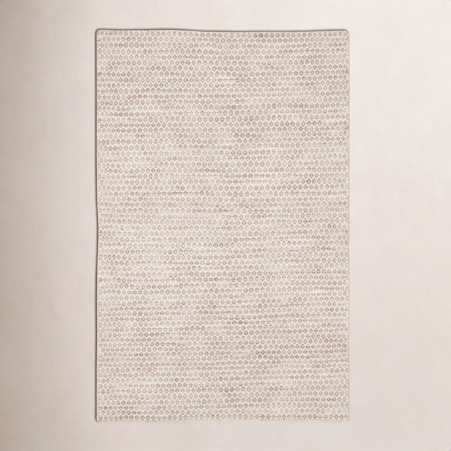 Midford Beige Hand-Woven Geometric Wool Rug, Runner 3' x 8'