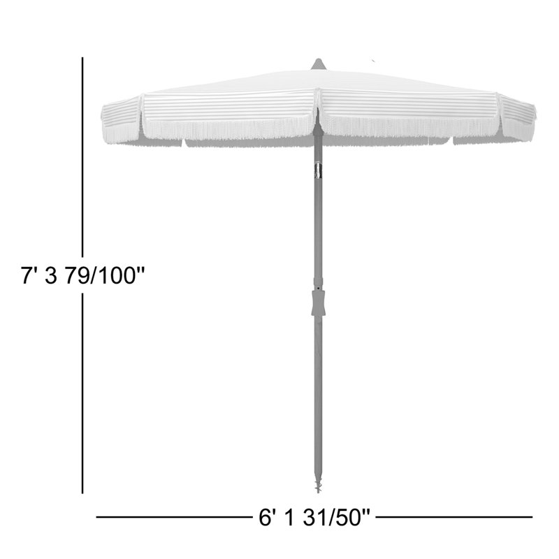 Parasol 6,5 pi Arondell, Rayure noir / blanche