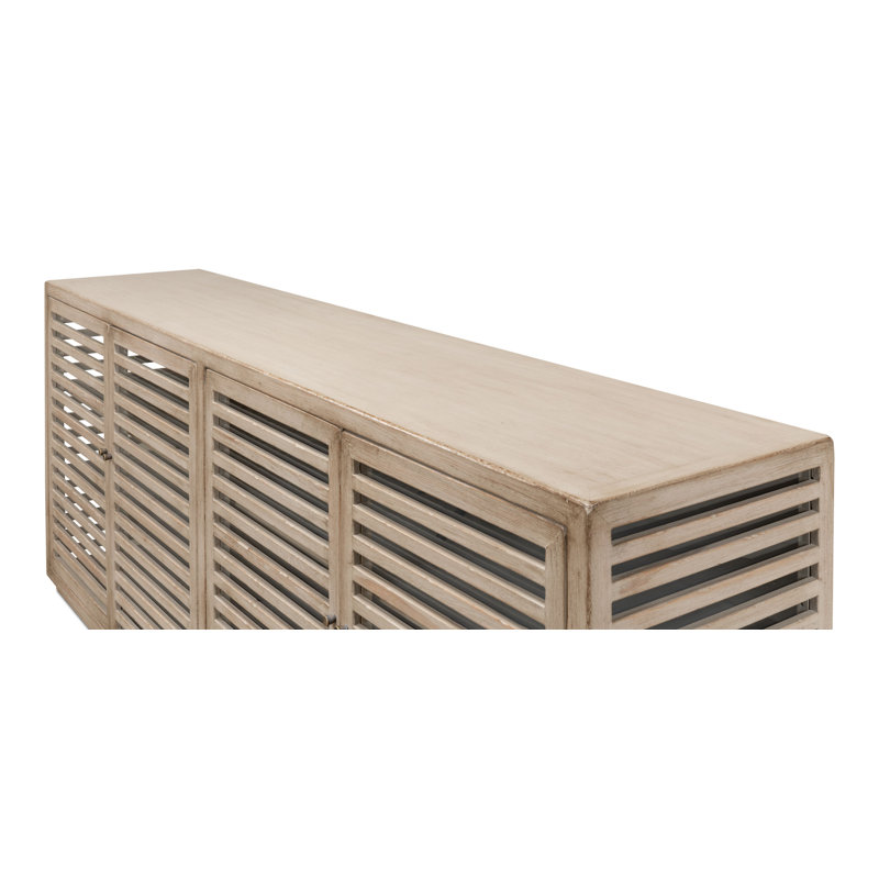St. Nevis 92'' Gray Wash Solid Wood Contemporary Sideboard