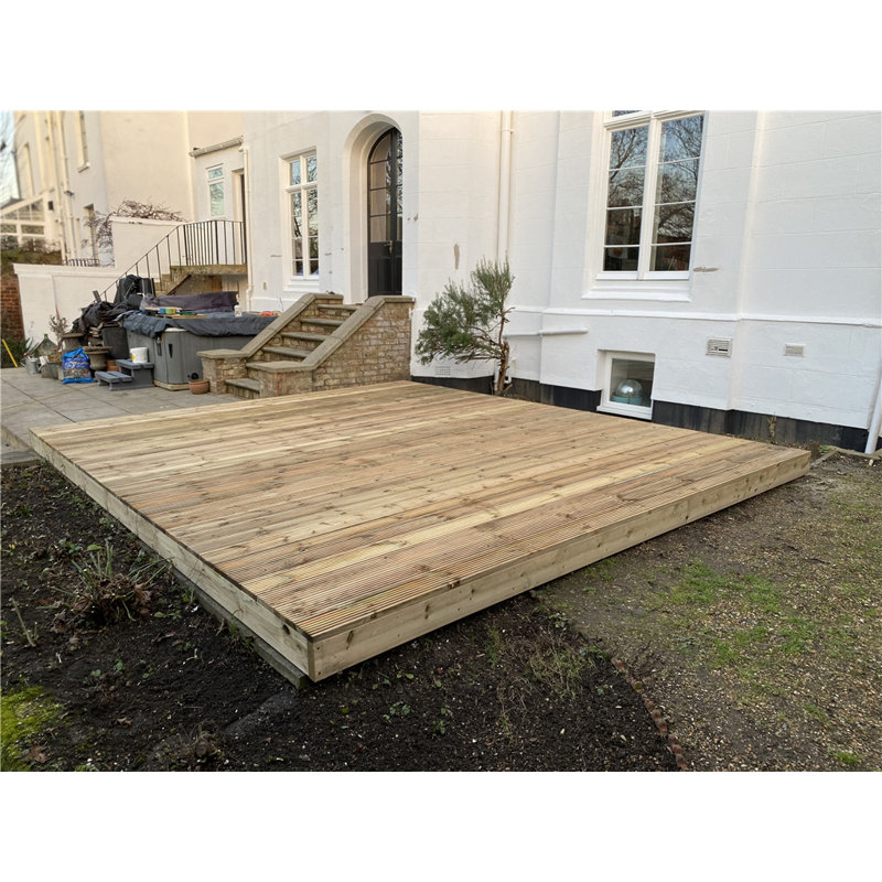 Marlborough Wood Interlocking Deck Deck Tile Kit in Brown, 240cm x 190.56cm