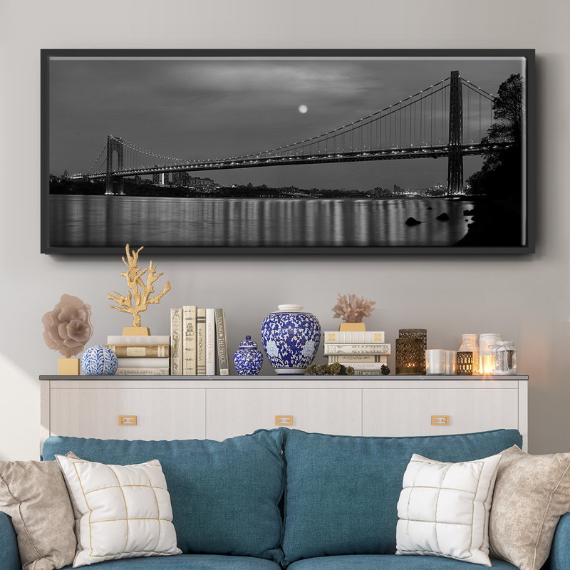 George Washington Bridge- Framed Canvas, 24" H x 60" W