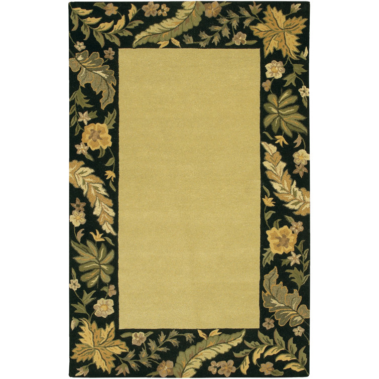Frias Authentic Hand-Tufted Handmade Cream Modern Minimalist Floral Wool Area Rug