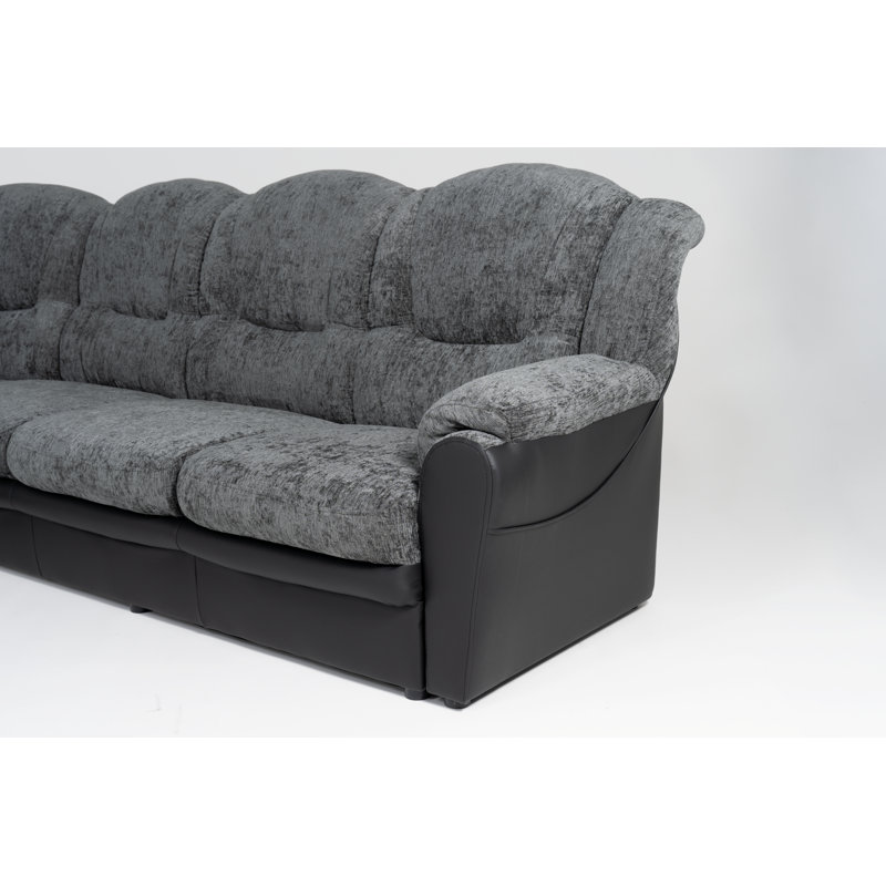 Koffler 7 Seater Corner Sofa, Black/Grey