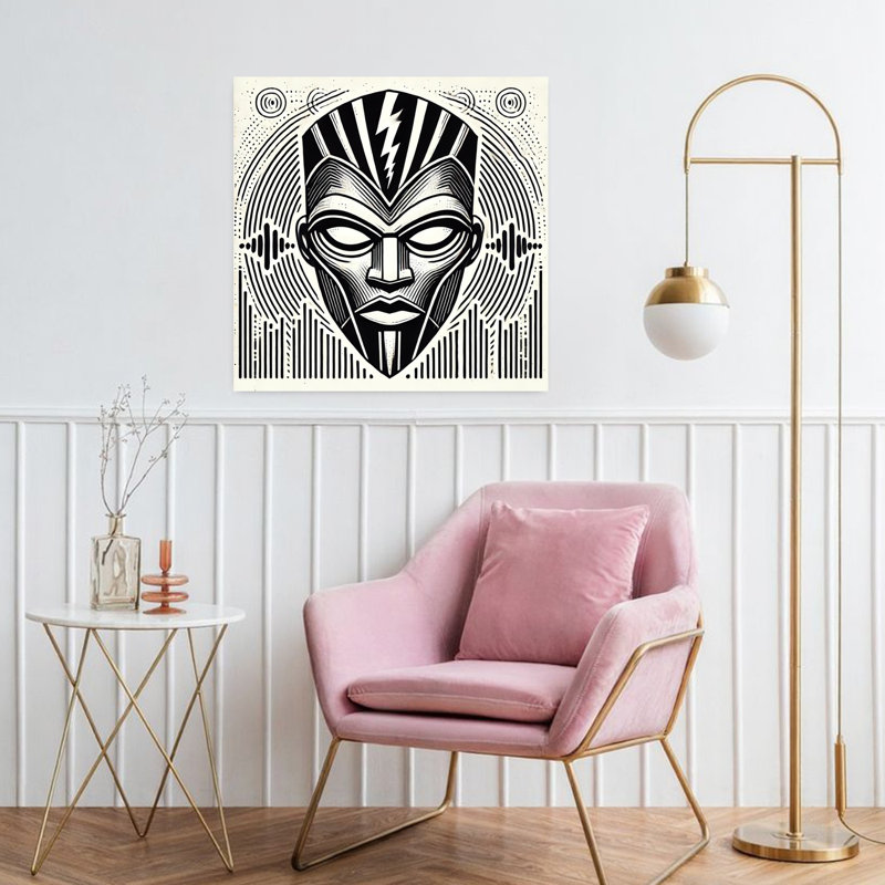 Art contemporain abstrait géométrique, H 32 po x l 32 po