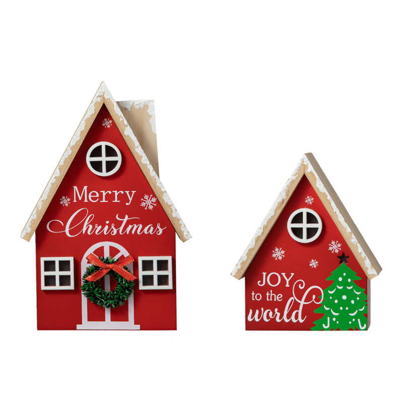 Ensemble de 2 décorations de table de Noël en bois