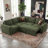 L-shaped Sleeper Sectional Upholstered Sofa Bed With Storage Space-916675493