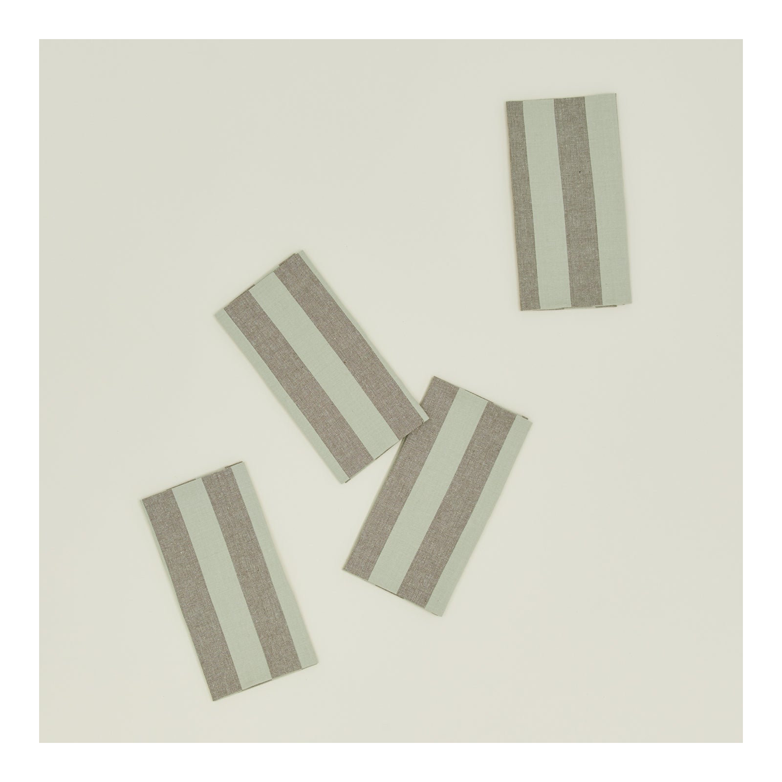 Essential Striped Dinner Napkin , Sage/Olive