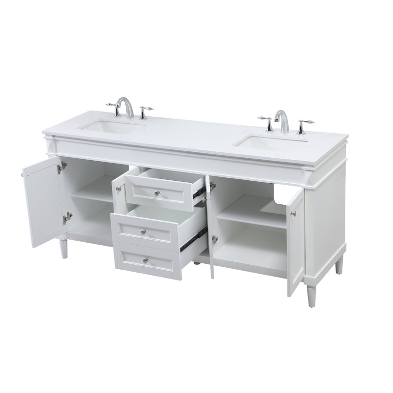 Ensemble de meuble-lavabo double 72 po Readington, Blanc
