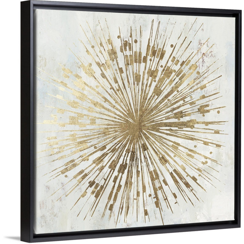 «Golden Star» par Tom Reeves - reproduction d'art sur toile, H 21,25 po x l 21,25 po, Toile avec cadre flottant, Noir