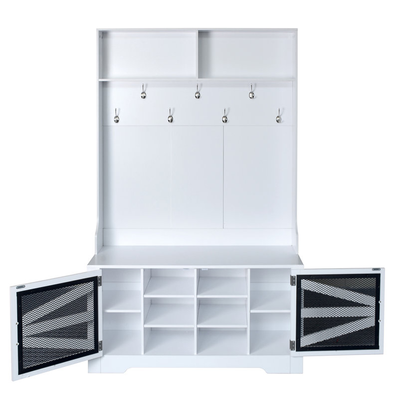 U-Can 43.3'' Entryway Bench With Coat Rack