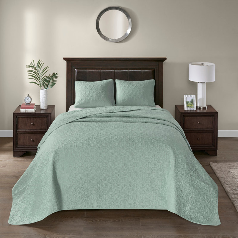 Reversible Bedspread Set Seafoam Queen