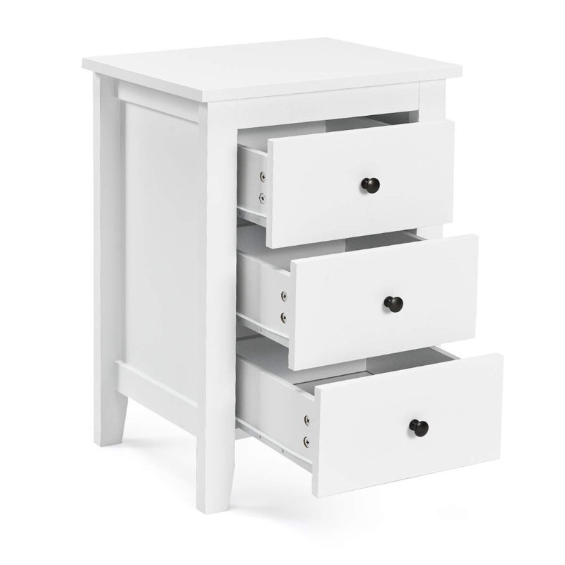 Bentleyville 46cm W Bedside Table, White