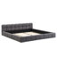 Élégant lit tapissier en chenille avec motif en damier-824223599-824223585