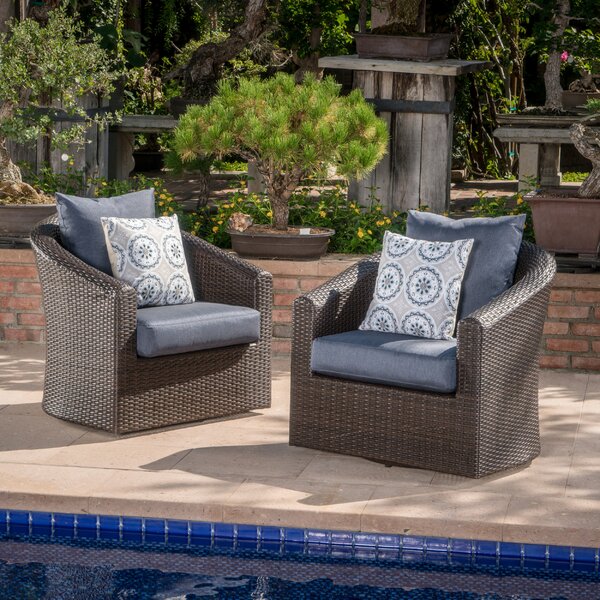 Red Barrel Studio® Dierdre Swivel Patio Chair with Cushions & Reviews ...