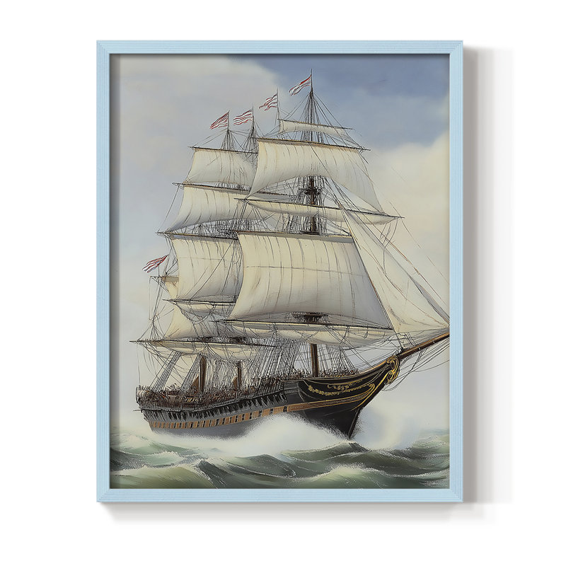 «NAUTICAL Series Lxxix», Bleu, H 11 po x l 9 po