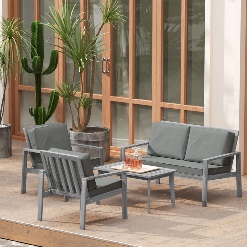 Garden Sofa Set, Light Grey, Charcoal Grey