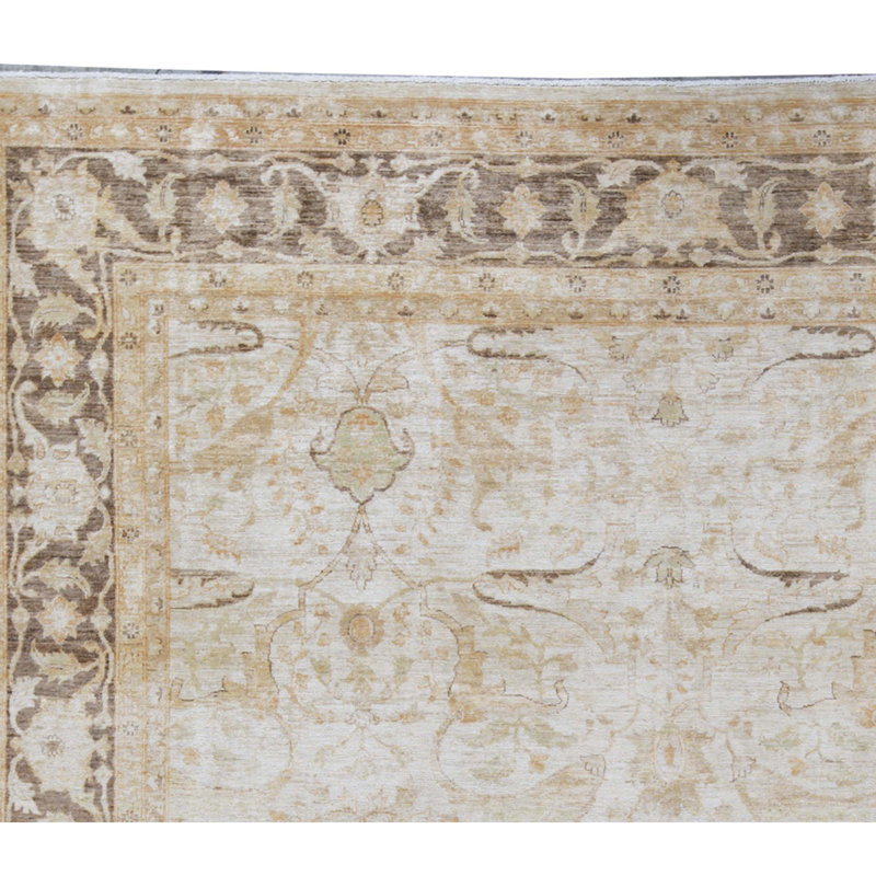 High-Quality Handwoven Rectangle Ivory/Brown Area Rug
