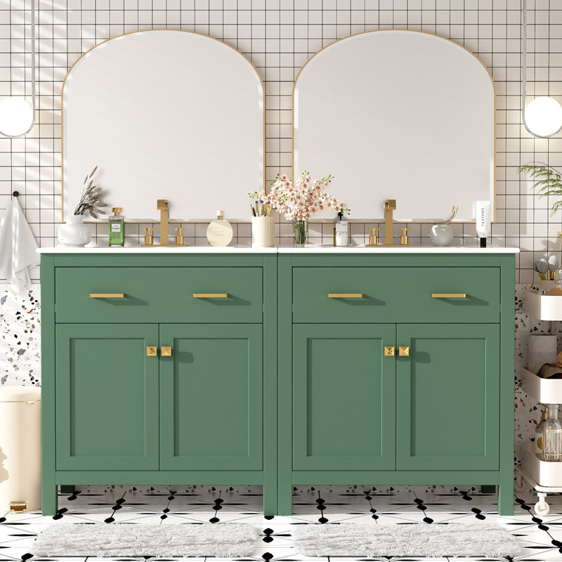 60" Modern Bathroom Double Vanities