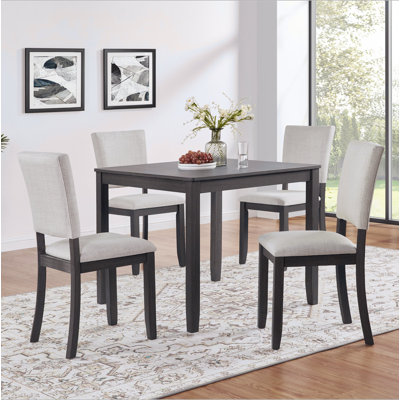 Modern 4 Person Dining Table Set with 4 Chairs, Dining Table Set for 4 People, 5-piece for Living Room, Kitchen and Dining Room