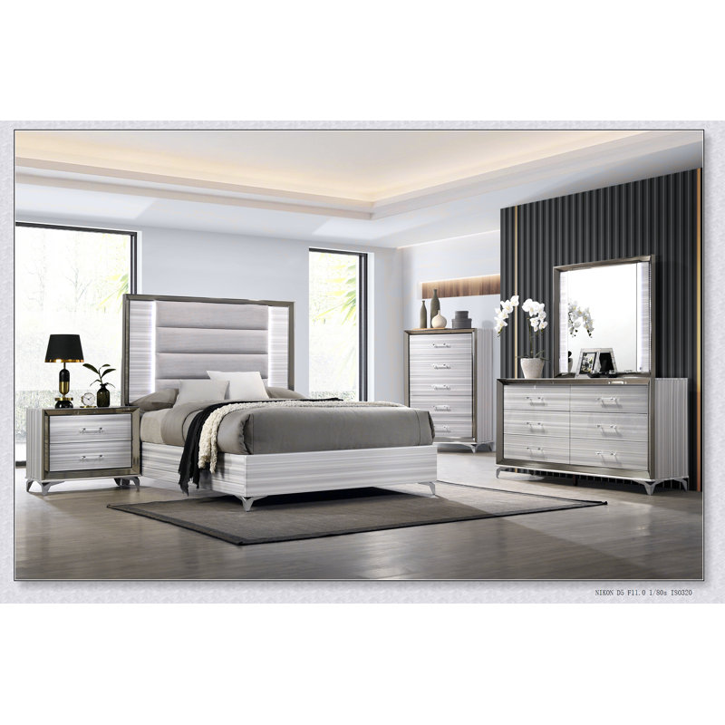 Grand lit Star blanc avec DEL