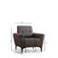 Canapé moderne 1 place, gris foncé, 35,4 x 37,4 x 30,3 pouces | Structure en bois de hêtre durable et en carton, tissu 100% polyester | Coussins en mousse douce et en plumes, facile à nettoyer, conception élégante pour le salon et les petits espaces-1265396800
