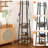 Industrial Style Freestanding Coat Rack: Hall Tree with Storage Shelves, Metal Basket & 8 Hooks-1594119824