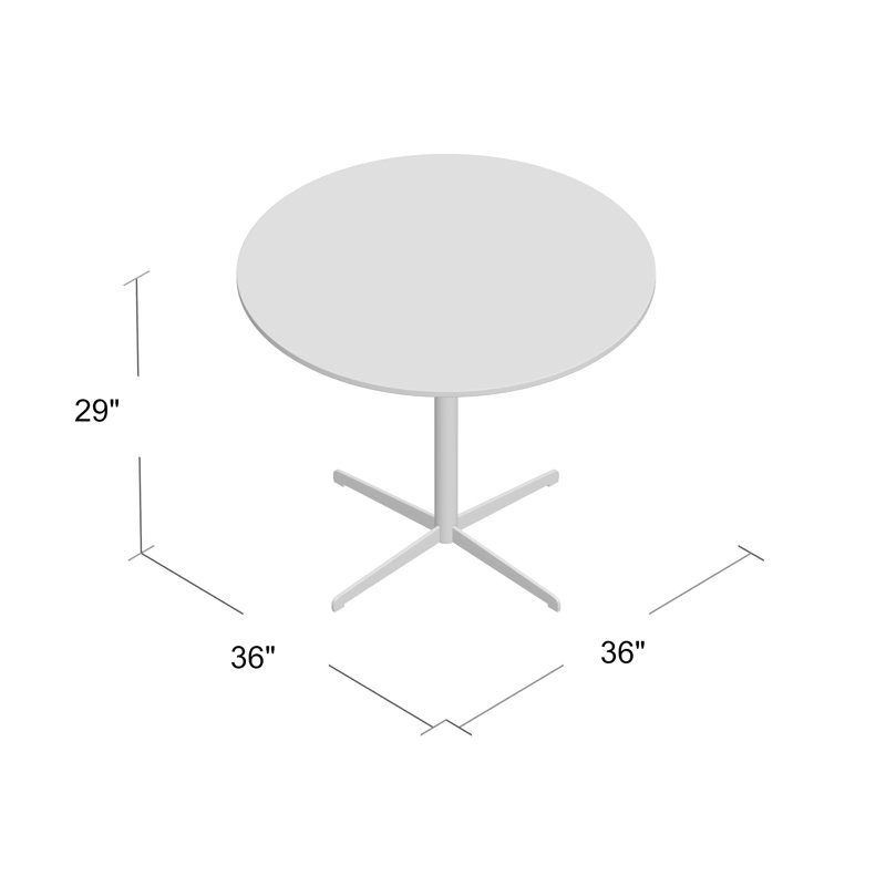 Table de réunion circulaire Kerveen, Noyer, 29" H x 36" L x 36" D