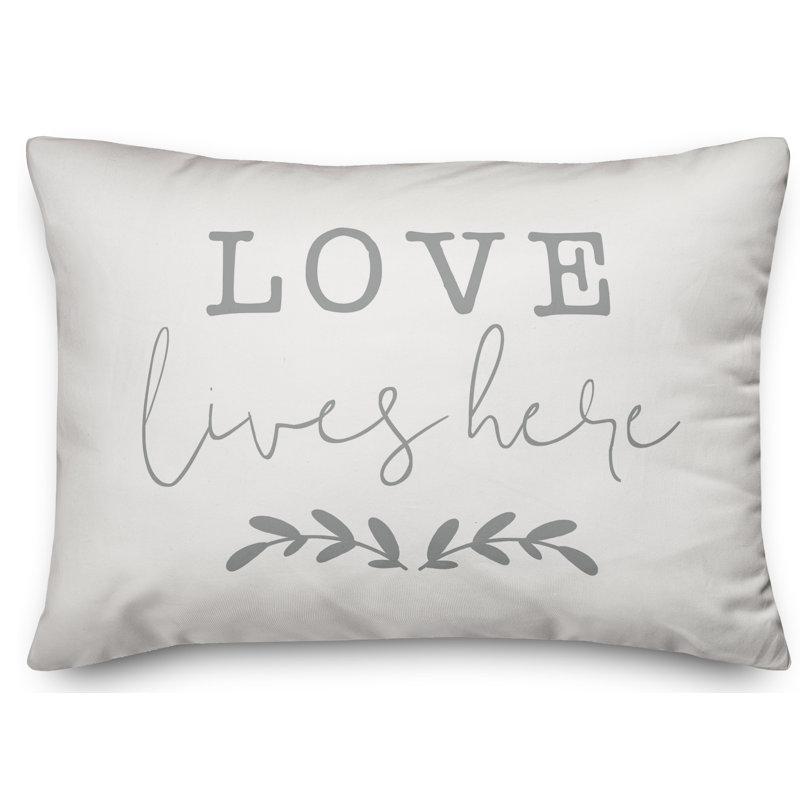 Love Lives Here Lumbar Pillow, Polyester/Polyfill