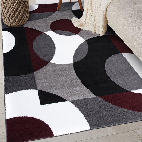 Wrought Studio Amirr Geometric Burgundy/Gray/White Area Rug & Reviews ...