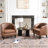 Boney 29" W Faux Leather Upholstered Armchairs-2053043242