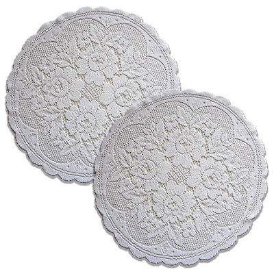 Billups Polyester Floral Round Doily