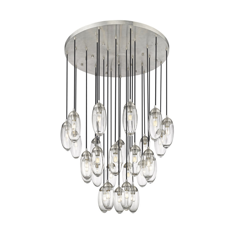 Doerun 27 - Light Dimmable Geometric Chandelier, Brushed Nickel