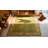 Green Color Solid Open Field Antique Room Size Turkish Oushak Rug