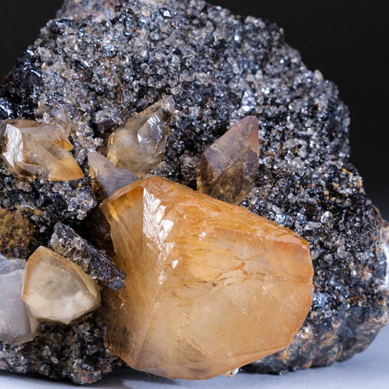 Golden Calcite With Sphalerite Crystal From Elmwood Mine, Tennessee (4 Lbs)