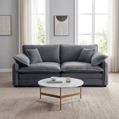 Sofa, Loveseat Sofa,  Corduroy Fabric, For Living Room
