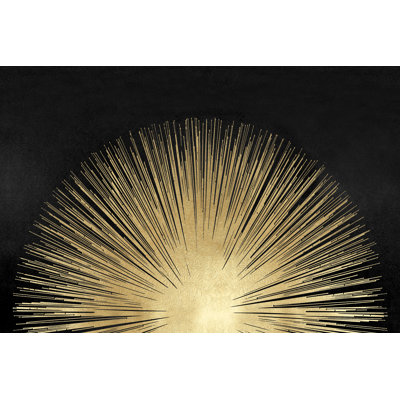 Sunburst Rising On Black - Wrapped Canvas Art Prints