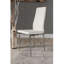 Vogo Modern Design Chrome and Glass Dining Table Set with 4 Quilted Faux Leather Dining Chairs-1789986865