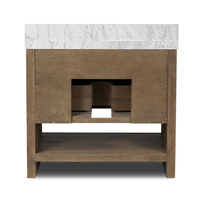 Anthem Single Vanity-Carrara Marble, Brown