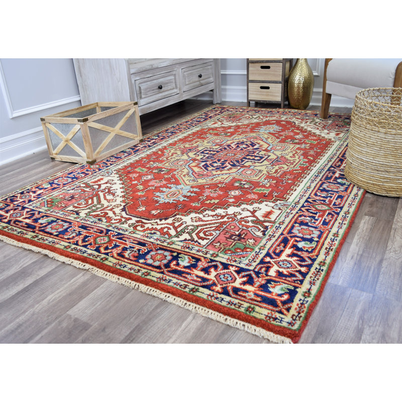 Royal Heriz Transitional Burgundy Area Rug, Rectangle 5' x 8'