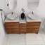 Ensemble de meuble-lavabo autoportant double 60 po avec plateau en céramique Amsbury