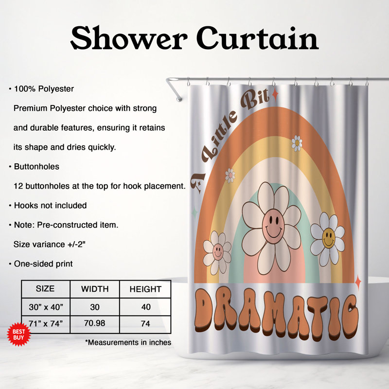Tarn Shower Curtain, 74"H x 71"W