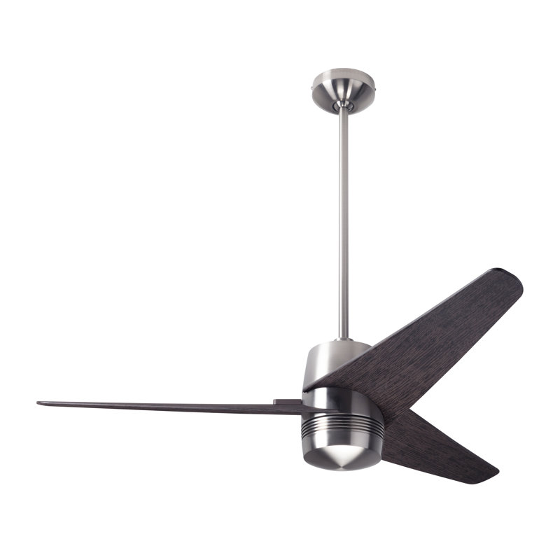 Velo Downrod Ceiling Fan, Bright Nickel, Dark, Handheld Remote Control