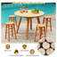Ensemble de 2 tabourets de bar en bois 24 po avec repose-pieds rond pour jardin 24 po-478982686-478982685