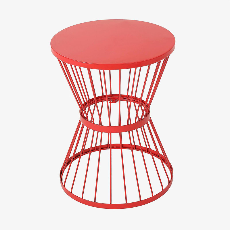 Table d'appoint en acier inoxydable 16 po, Rouge