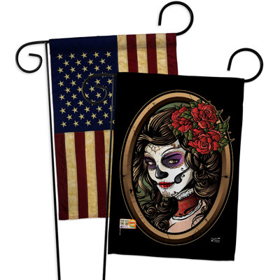 Drapeau de jardin 19 po x 13 po La Calavera Catrina