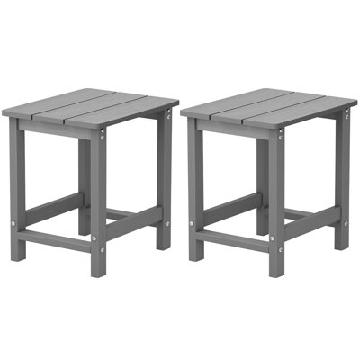 Outdoor Side Table Adirondack Tables Weather Resistant Patio Table Plastic Outdoor End Tables（Set Of Two）