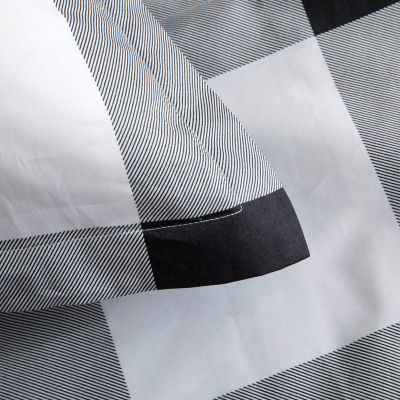 Sateen Gingham Duvet Cover, King Duvet Cover + 2 Pillow Cases