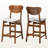 Billings Modern Counter Stool Set with Gray/Walnut Brown, 38.44'' H X 17.88'' W X 22.26'' D