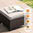 Batey 2-Person Patio Seating Group with Wicker Cushion Chairs and Ottomans-24255790