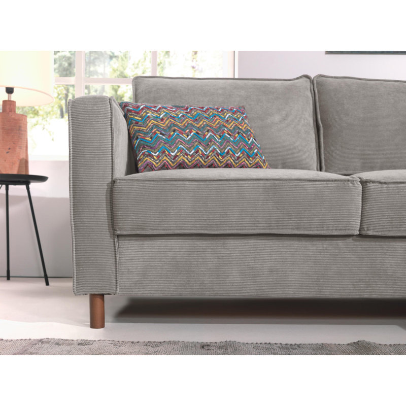 JAKE 5 Seater Corduroy Sofa Bed, Right Hand Facing, Light Grey